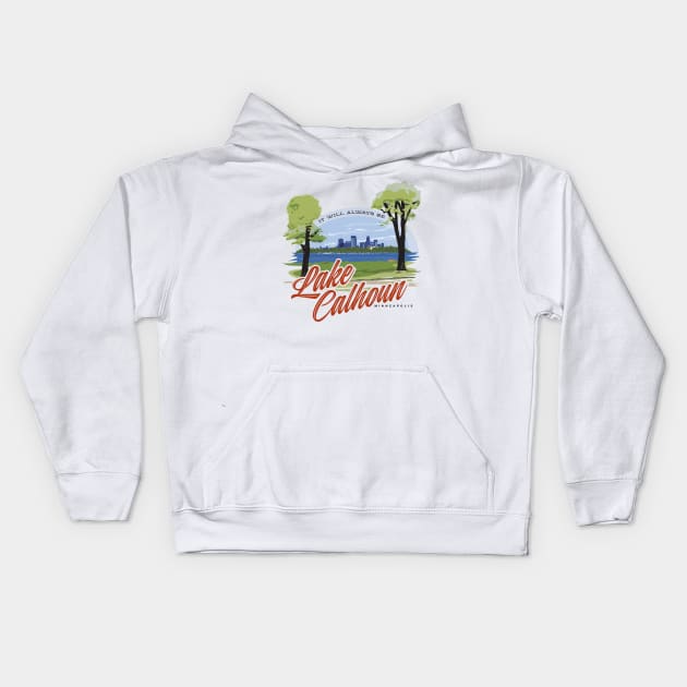 Lake Calhoun Kids Hoodie by MindsparkCreative